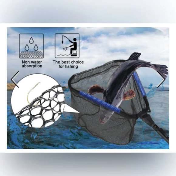 NWT LBW Folding Fishing Net Collapsible & Telescopic Aluminum Pole Handle - Picture 4 of 5